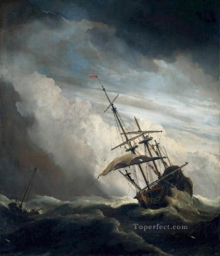 Barco marino Willem van de Velde el Joven barco marino Pinturas al óleo